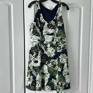 Cynthia Steffe floral cocktail dress, hidden side zipper